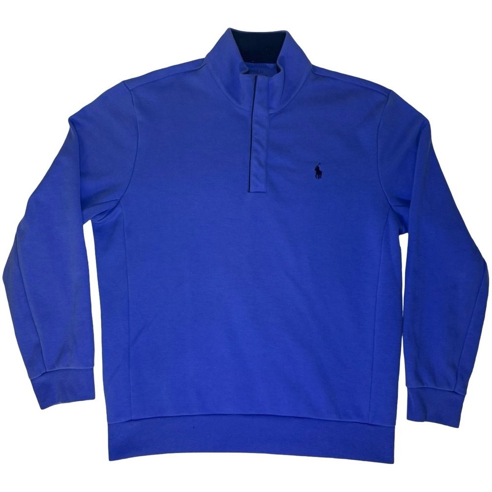 Polo Ralph Lauren Quarter Snap Sweatshirt Mens Large Blue Mock Neck Pullover
